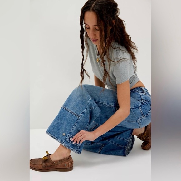 We The Free We The Free Crvy Wide-leg Jeans in Drizzle Blue Size M NWT - Picture 4 of 9